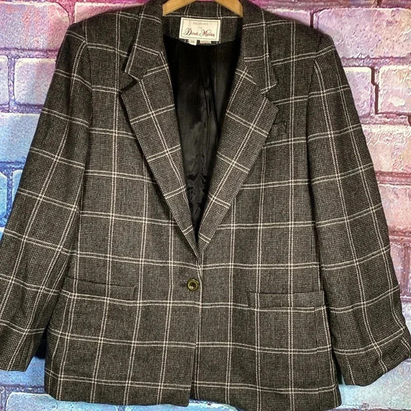 Designs by Derek Martin Women's Blazer Size 16 Blazer Plaid Grey - Picture 3 of 8